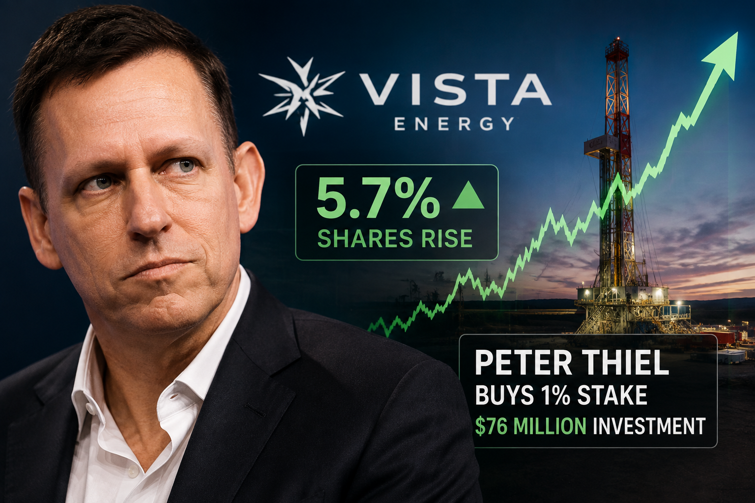 Peter Thiel Takes $76 Million Stake in Vista Energy, Sending Shares Higher